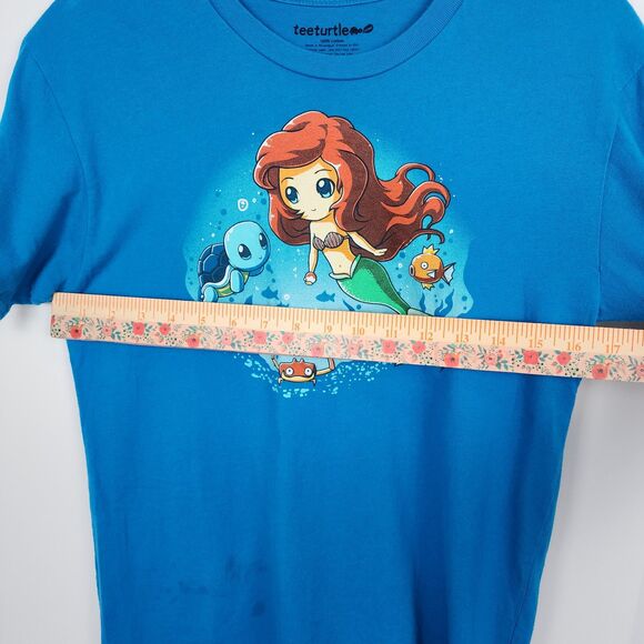 Disney Tee Turtle Little Mermaid Pokemon Graphic T-Shirt Size M - Picture 6 of 7